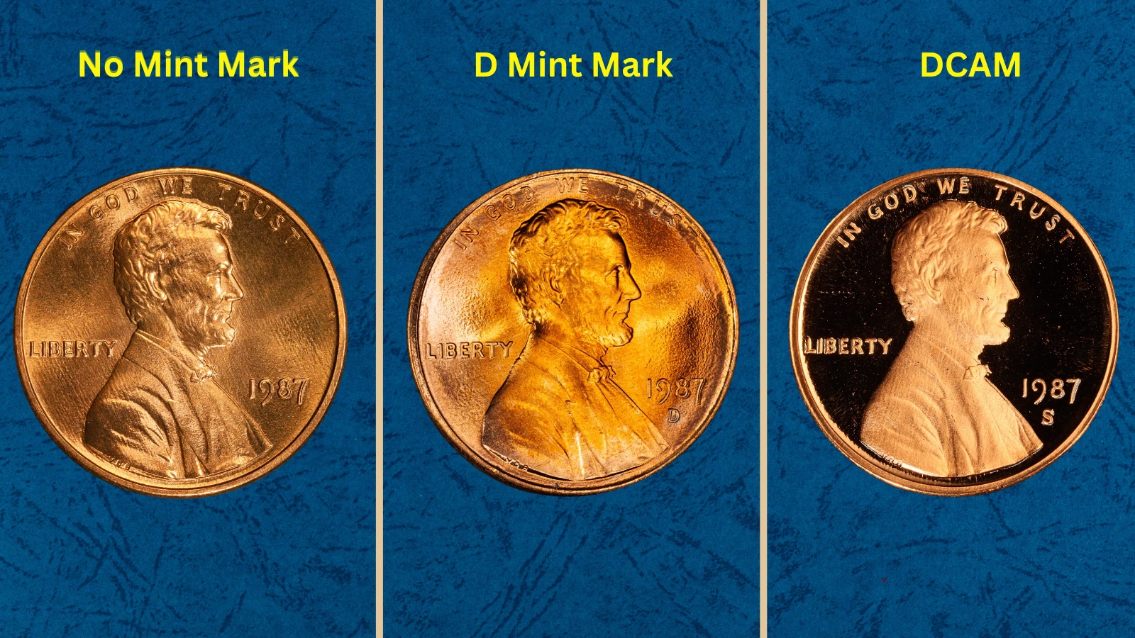 Group of 1987 Lincoln Memorial cents in various grades illustrating the coin's high mintage and survival